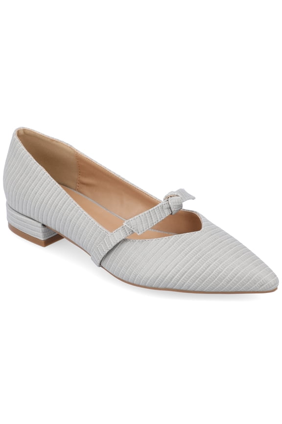 Womens Cait Textured Material Slip On Mary Jane Flats, Widths Available