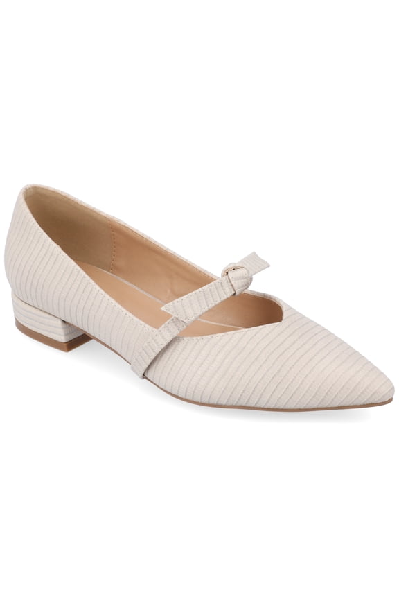Womens Cait Textured Material Slip On Mary Jane Flats, Widths Available