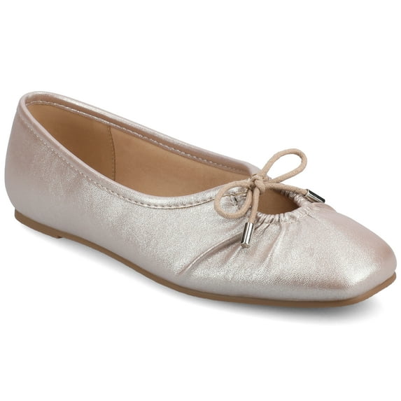 Journee Womens Callee Ballet Bow Slip On Dress Flats