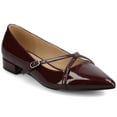 thumbnail image 1 of Journee Womens Camby Crisscross Strap Pointed Toe Dress Flat, Widths Available, 1 of 9