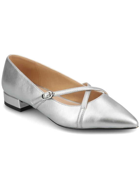 Womens Camby Crisscross Strap Pointed Toe Dress Flat, Widths Available