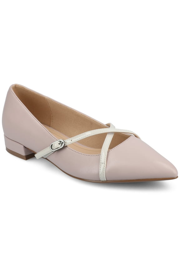 Womens Camby Crisscross Strap Pointed Toe Dress Flat, Widths Available