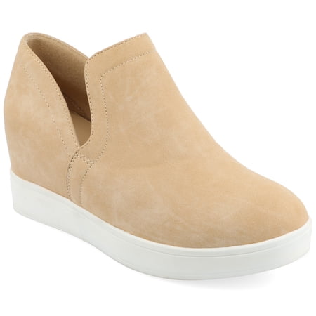 Journee Womens Cardi Round Toe Slip On Wedge Sneakers, Widths Available