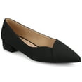 thumbnail image 1 of Journee Womens Carmin Slip On Low Block Heel Pointed Toe Dress Flats, Widths Available, 1 of 9