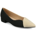 thumbnail image 1 of Journee Womens Carmin Slip On Low Block Heel Pointed Toe Dress Flats, Widths Available, 1 of 9