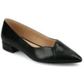 thumbnail image 1 of Journee Womens Carmin Slip On Low Block Heel Pointed Toe Dress Flats, Widths Available, 1 of 10