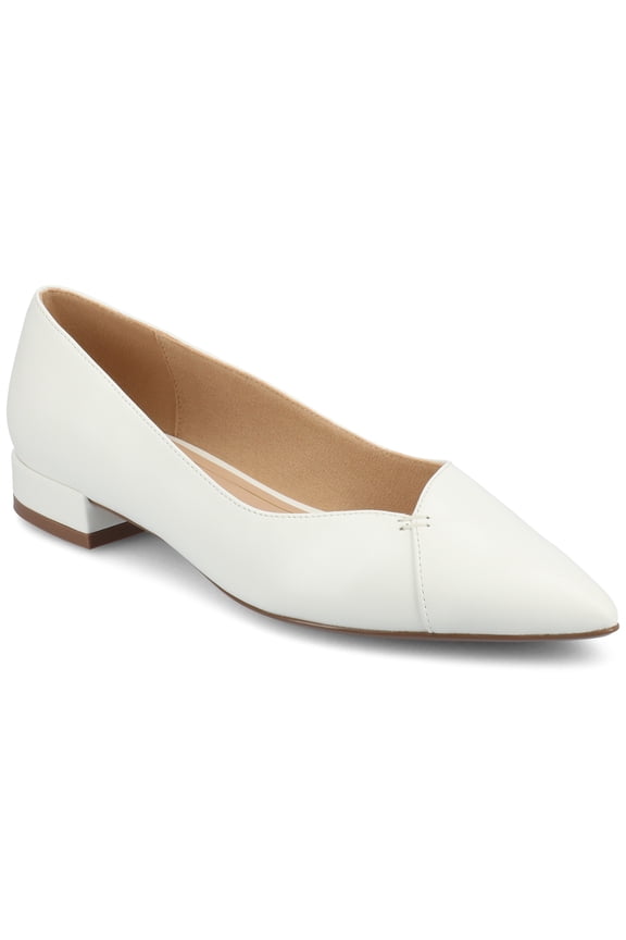 Womens Carmin Slip On Low Block Heel Pointed Toe Dress Flats, Widths Available