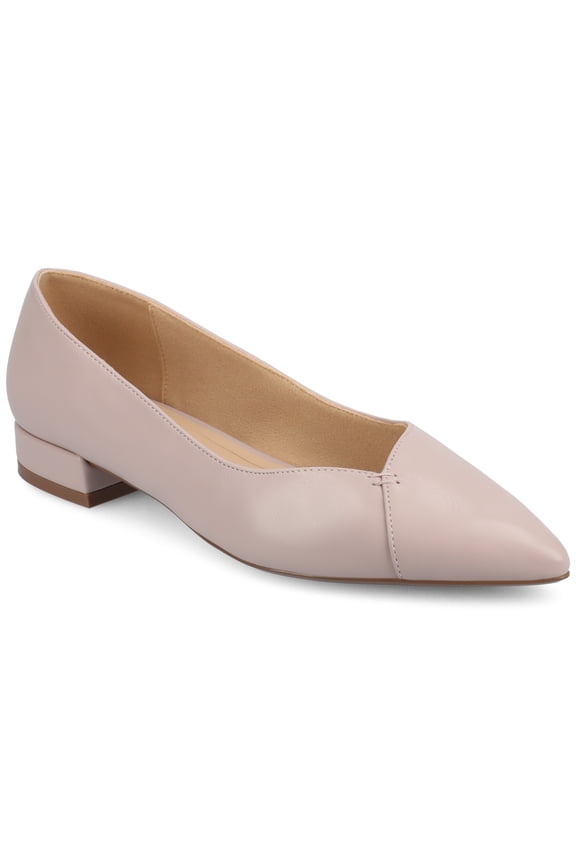 Womens Carmin Slip On Low Block Heel Pointed Toe Dress Flats, Widths Available