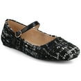 thumbnail image 1 of Journee Womens Carrie Wide Width Buckle Square Toe Mary Jane Dress Flats, Widths Available, 1 of 9