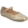 thumbnail image 1 of Journee Womens Carrie Wide Width Buckle Square Toe Mary Jane Dress Flats, Widths Available, 1 of 9