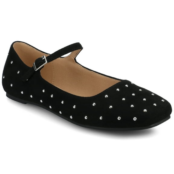 Journee Womens Carrie Buckle Square Toe Mary Jane Dress Flats, Widths Available