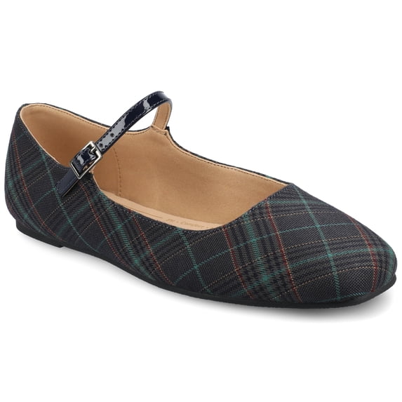 Journee Womens Carrie Buckle Square Toe Mary Jane Dress Flats, Widths Available