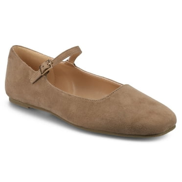 Journee Womens Carrie Buckle Square Toe Mary Jane Dress Flats, Widths Available