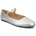 thumbnail image 1 of Journee Womens Carrie Buckle Square Toe Mary Jane Dress Flats, Widths Available, 1 of 9