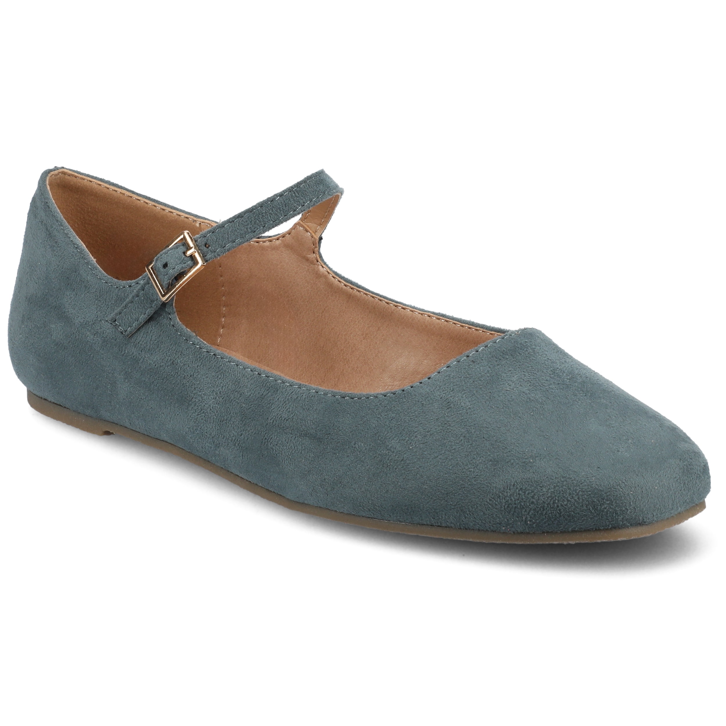 Journee Womens Carrie Buckle Square Toe Mary Jane Dress Flats, Widths ...