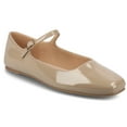 thumbnail image 1 of Journee Womens Carrie Buckle Square Toe Mary Jane Dress Flats, Widths Available, 1 of 9