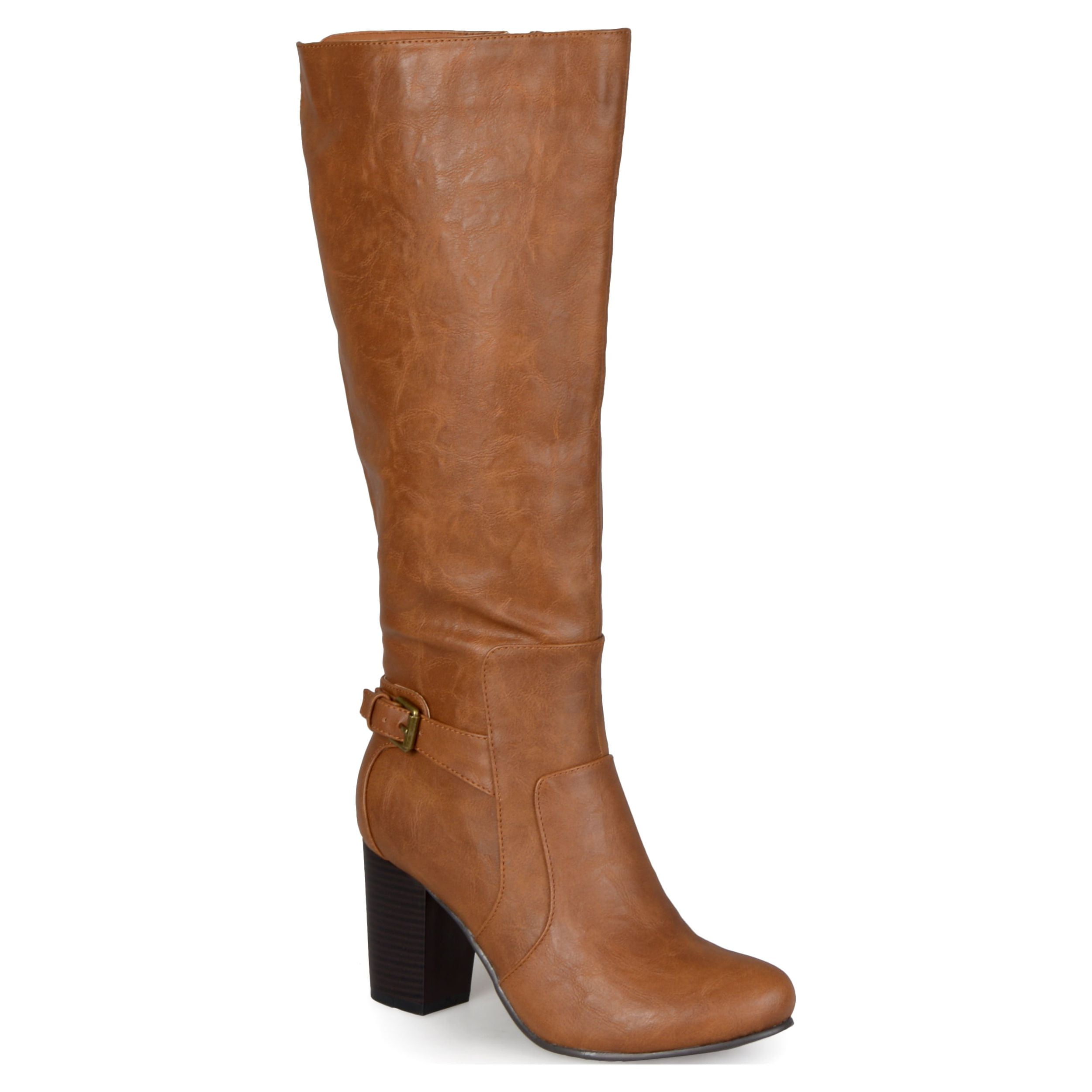 Journee Womens Carver Wide Calf Stacked Heel Knee High Boots