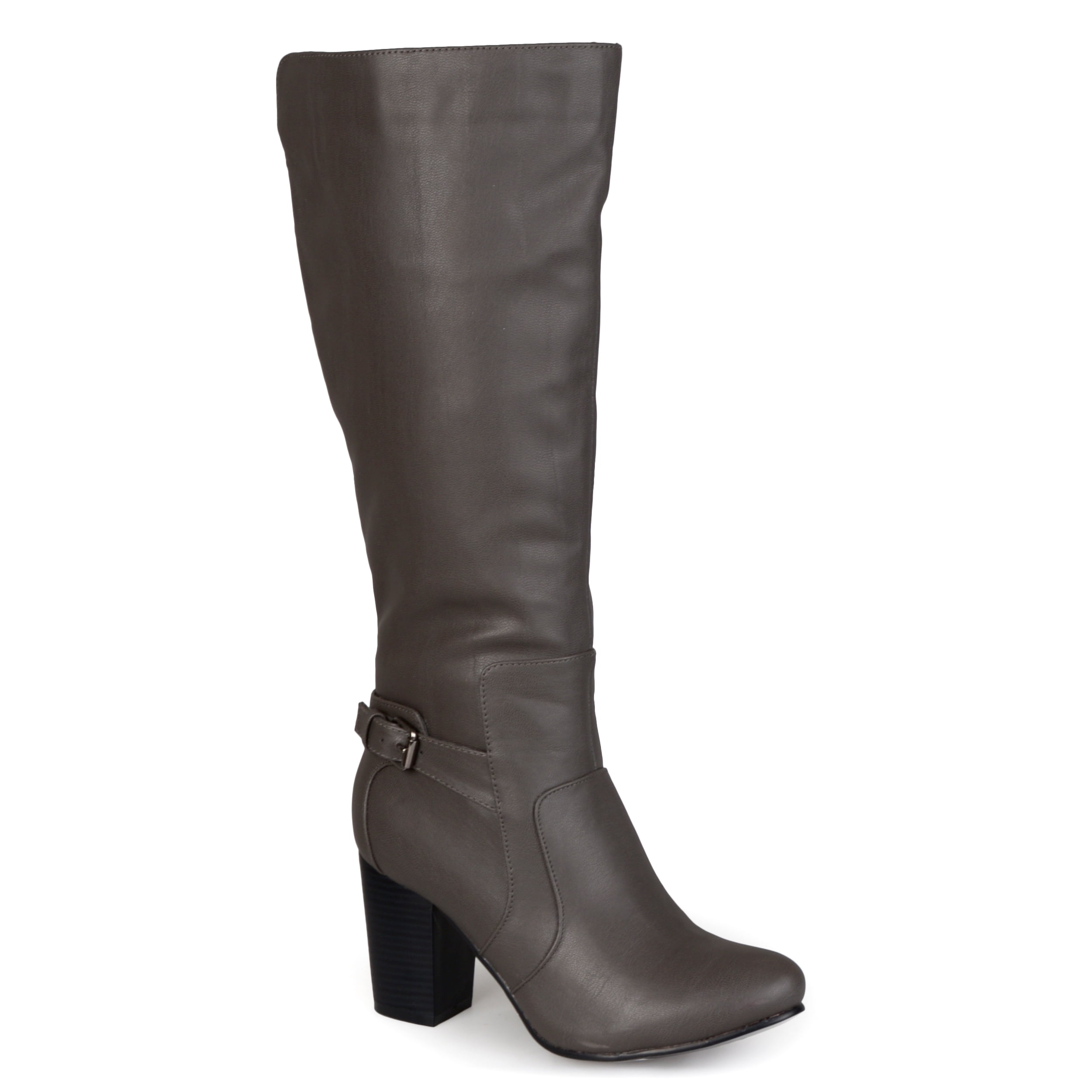 Journee Womens Carver Wide Calf Stacked Heel Knee High Boots
