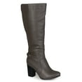 thumbnail image 1 of Journee Womens Carver Wide Calf Stacked Heel Knee High Boots, 1 of 10