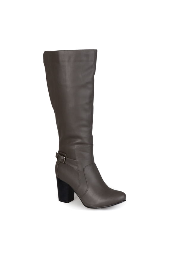 Womens Carver Wide Calf Stacked Heel Knee High Boots