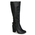 thumbnail image 1 of Journee Womens Carver Wide Calf Stacked Heel Knee High Boots, 1 of 10