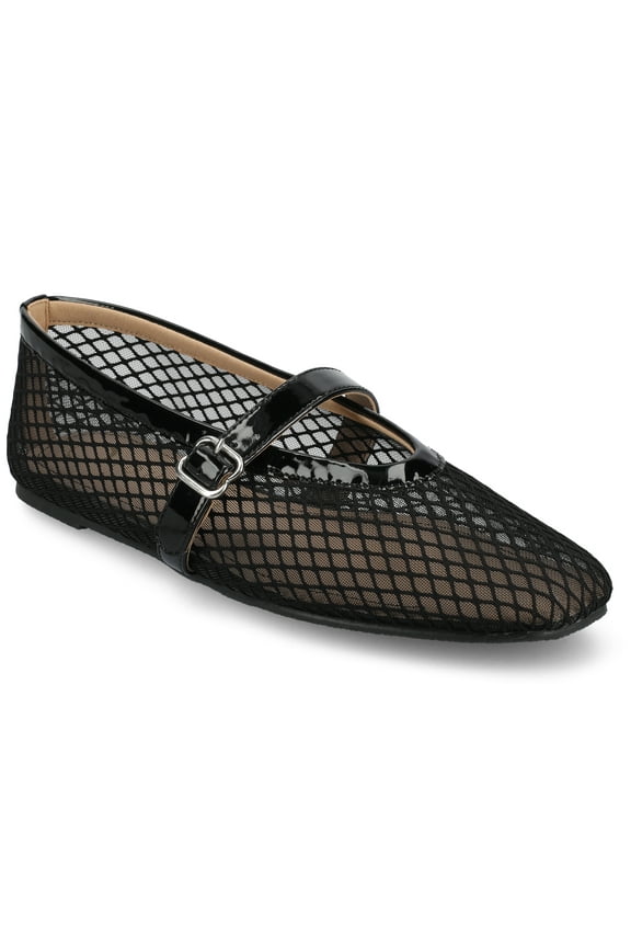 Womens Casha Mesh Slip On Square Toe Dress Flats