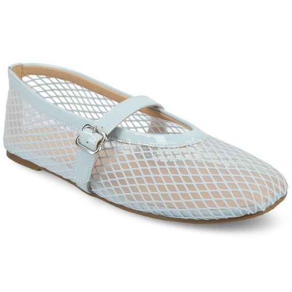 Journee Womens Casha Mesh Slip On Square Toe Dress Flats