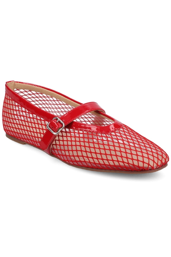 Womens Casha Mesh Slip On Square Toe Dress Flats