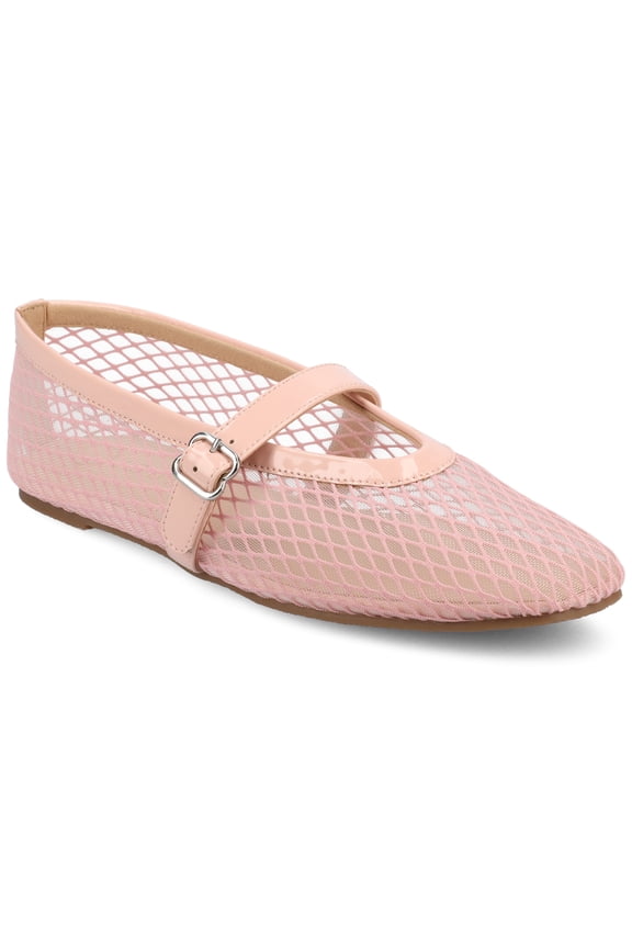 Journee Womens Casha Mesh Slip On Square Toe Dress Flats