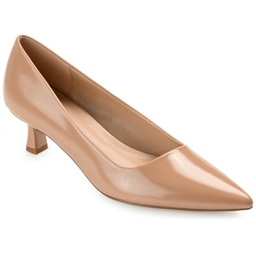 Journee Womens Celica Slip On Kitten Heel Pointed Toe Pumps, Widths Available