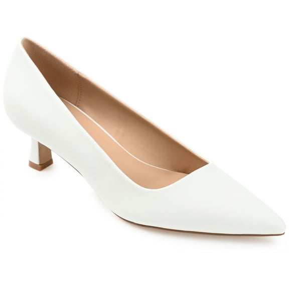 Journee Womens Celica Slip On Kitten Heel Pointed Toe Pumps, Widths Available