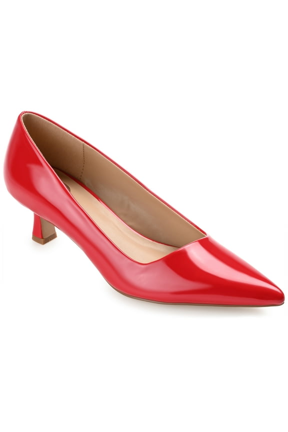 Womens Celica Slip On Kitten Heel Pointed Toe Pumps, Widths Available