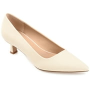 Journee Womens Celica Slip On Kitten Heel Pointed Toe Pumps, Widths Available