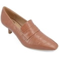 thumbnail image 1 of Journee Womens Celina Kitten Heel Loafer Square Toe Pumps, Widths Available, 1 of 10