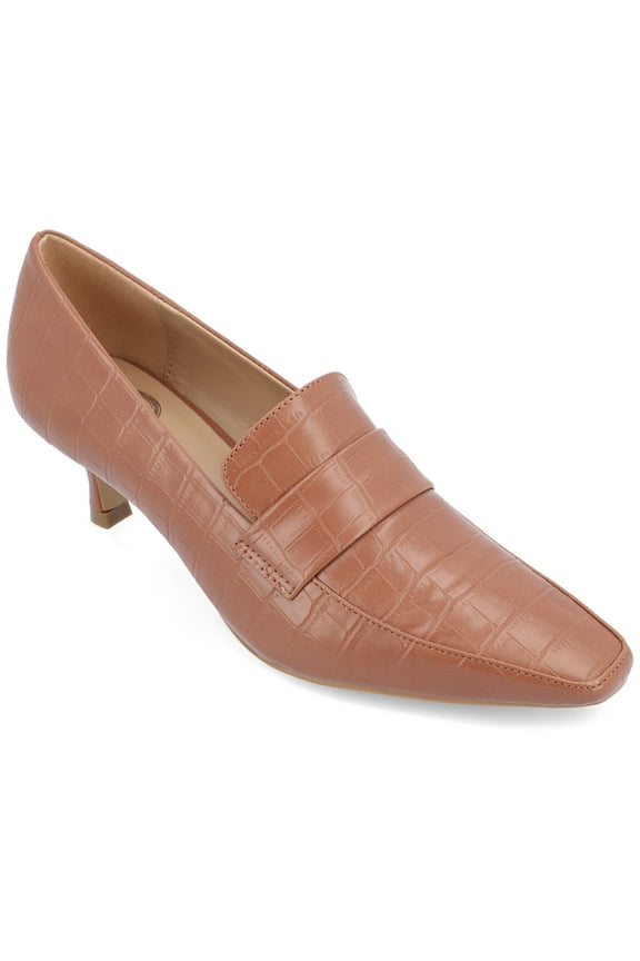 Womens Celina Kitten Heel Loafer Square Toe Pumps, Widths Available