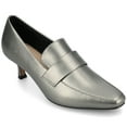 thumbnail image 1 of Journee Womens Celina Medium and Wide Width Kitten Heel Loafer Square Toe Pumps, 1 of 9