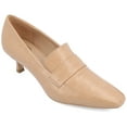 thumbnail image 1 of Journee Womens Celina Kitten Heel Loafer Square Toe Pumps, Widths Available, 1 of 10