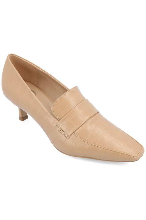 Womens Celina Kitten Heel Loafer Square Toe Pumps, Widths Available