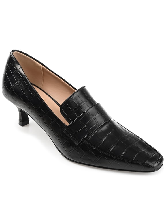 Womens Celina Kitten Heel Loafer Square Toe Pumps, Widths Available