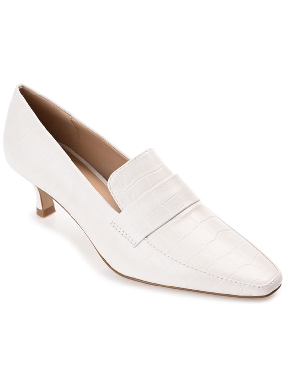 Womens Celina Kitten Heel Loafer Square Toe Pumps, Widths Available