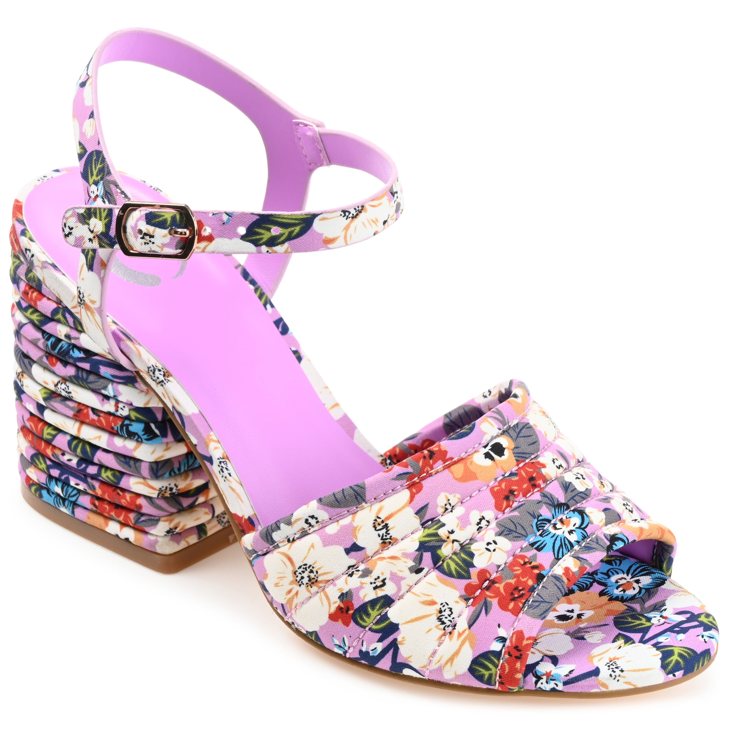 Journee Womens Charmaine Layered Block Heel Sandals