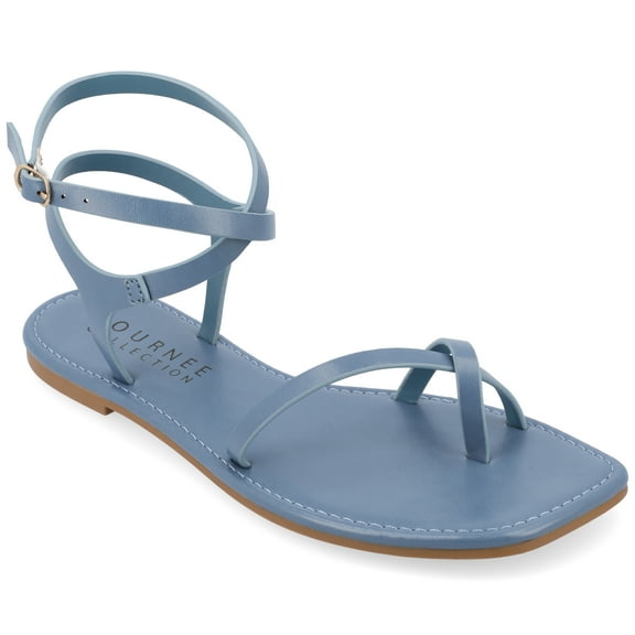 Journee Womens Charra Buckle Flat Sandals