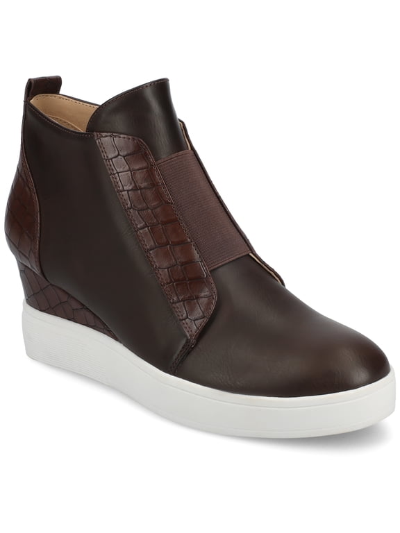 Womens Clara Round Toe Inside Zip Wedge Sneakers, Widths Available