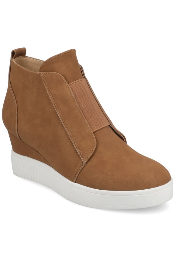 Womens Clara Round Toe Inside Zip Wedge Sneakers, Widths Available