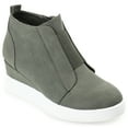 thumbnail image 1 of Journee Womens Clara Round Toe Inside Zip Wedge Sneakers, Widths Available, 1 of 10