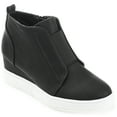 thumbnail image 1 of Journee Womens Clara Round Toe Inside Zip Wedge Sneakers, Widths Available, 1 of 10