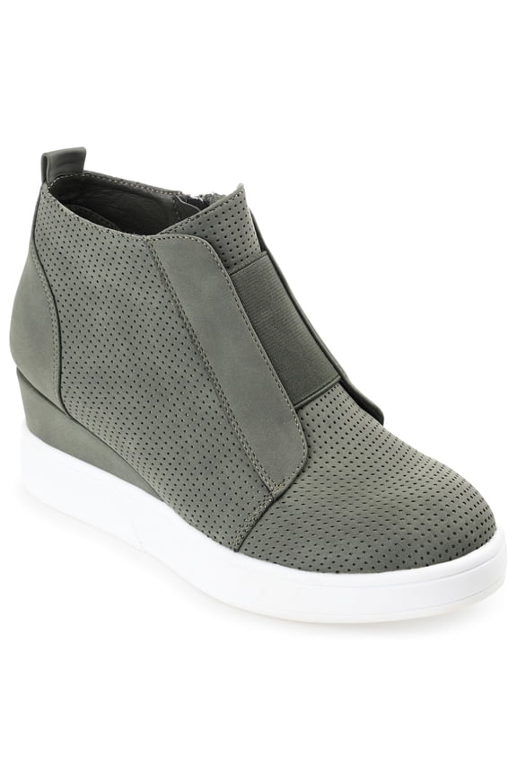Womens Clara Round Toe Inside Zip Wedge Sneakers, Widths Available