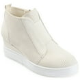 thumbnail image 1 of Journee Womens Clara Round Toe Inside Zip Wedge Sneakers, Widths Available, 1 of 10