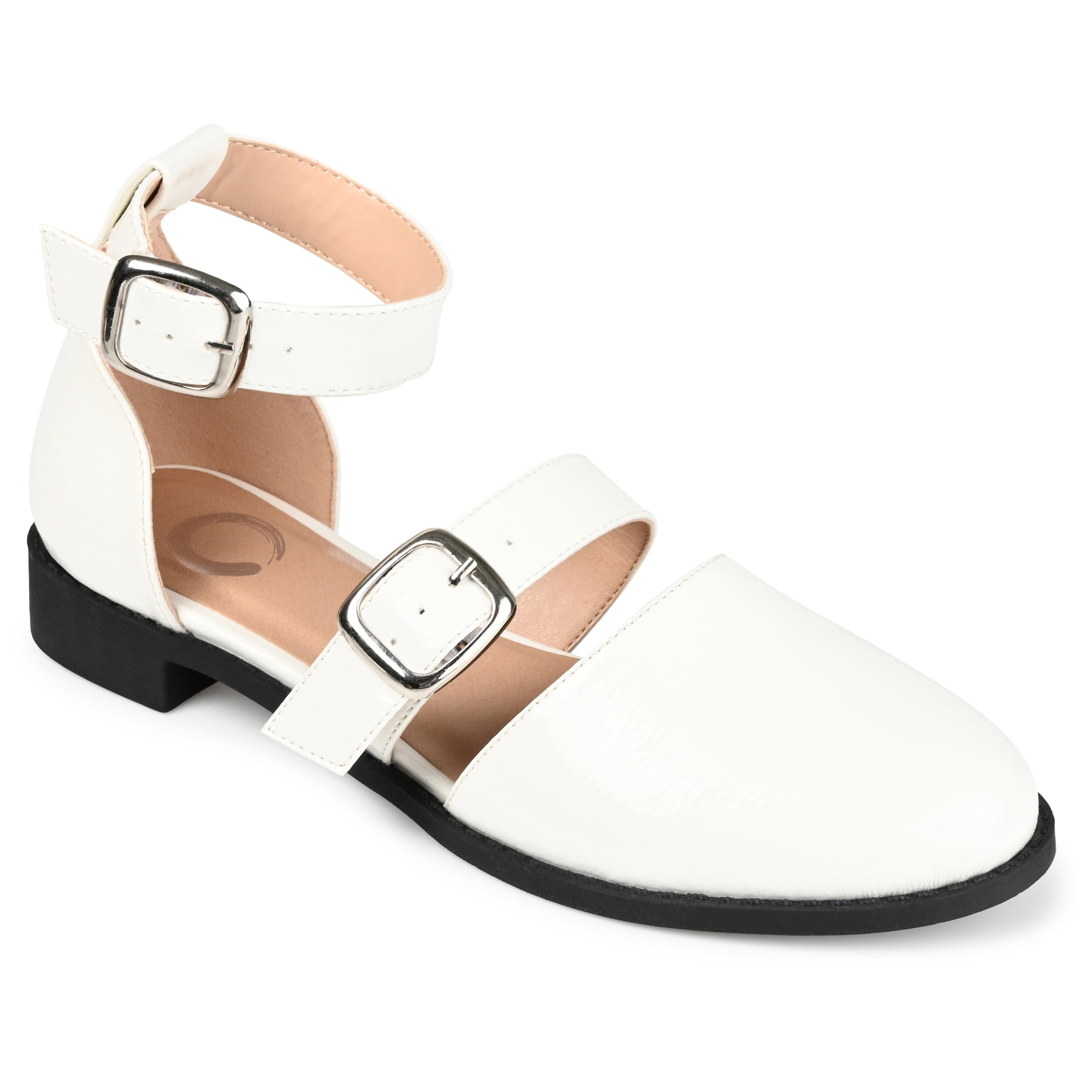 Journee Womens Constance Buckle Round Toe Mary Jane Flats, Widths Available