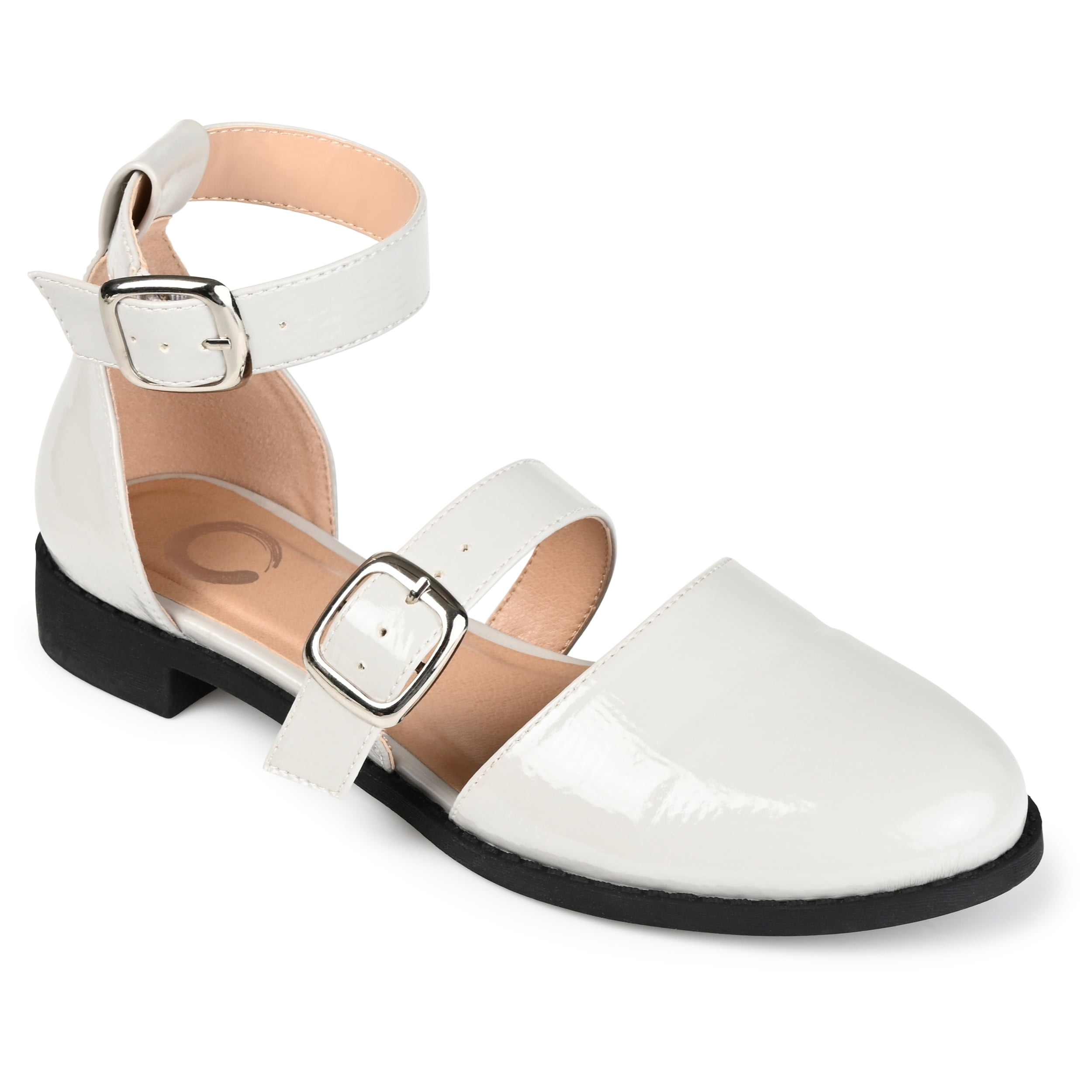 Journee Womens Constance Buckle Round Toe Mary Jane Flats, Widths Available